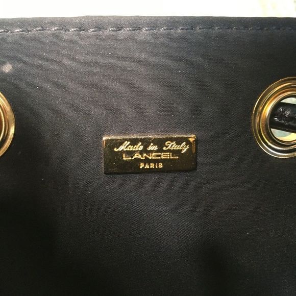 Lancel Paris black quilted mini bag pouch leather drawstring bag made in Italy​ - Picture 12 of 13